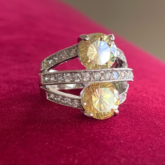 Sterling Silver Diamond Simulant Ring - Picture 6 of 17